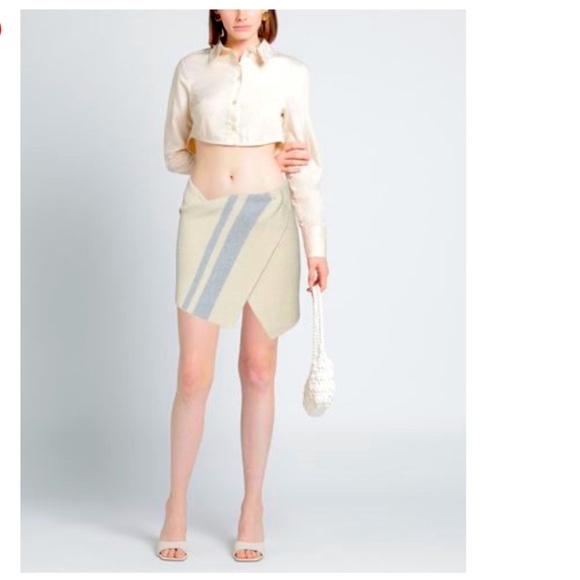 NEW WITH TAGS FABULOUS JACQUEMUS LA JUPE BAGNU SKIRT IN JACQUARD BLUE - Picture 4 of 6